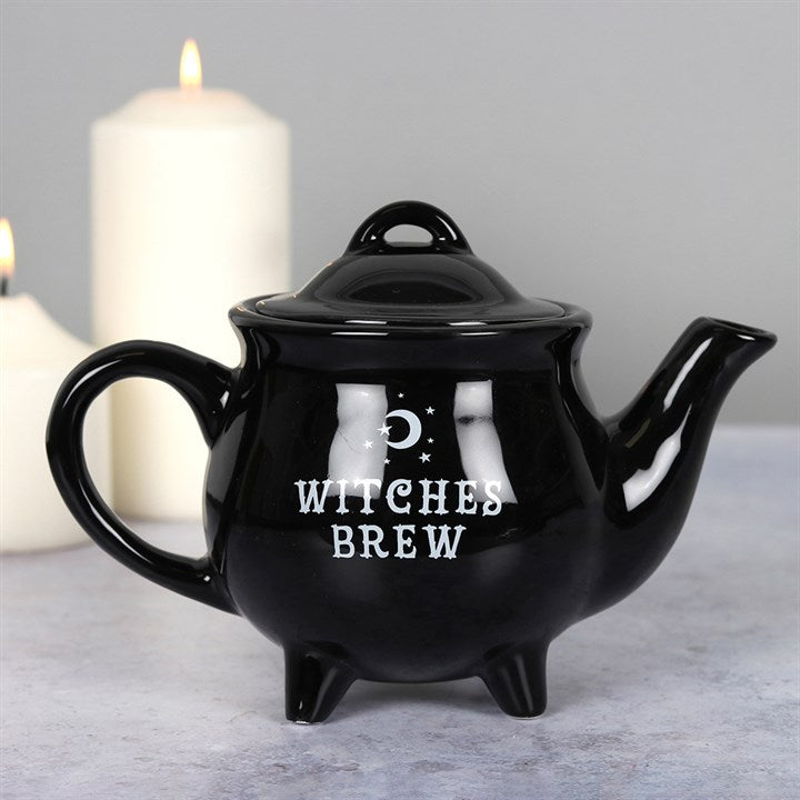Witches Brew Black Ceramic Teapot – Gothic Tea Pot for Two Cups