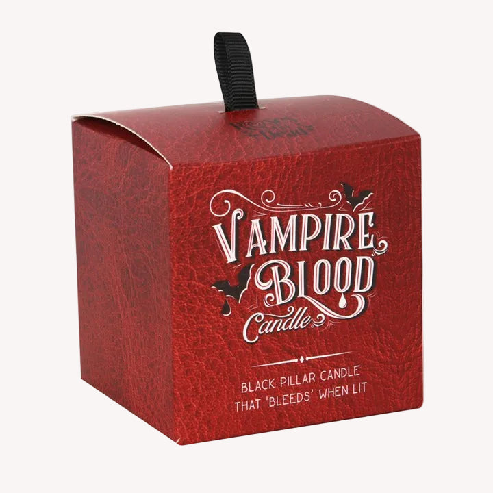 Red box with 'Vampire Blood Candle' text on a white background