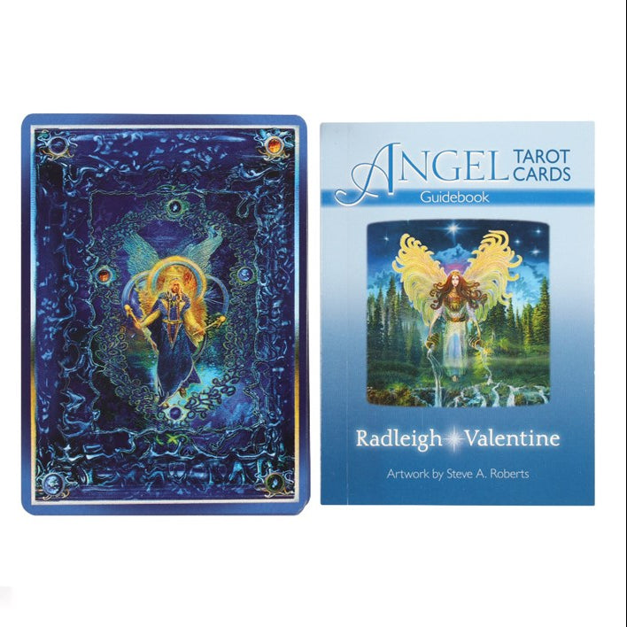 Angel Tarot Cards with guidebook on a white background