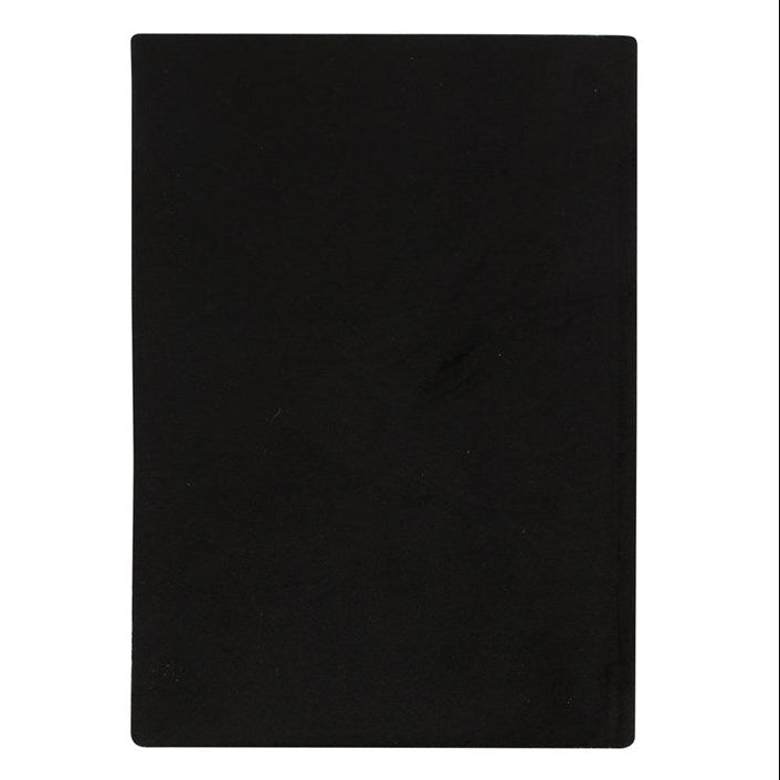 Black rectangular object on a white background