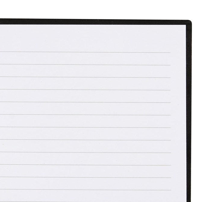 Whiteboard with black frame and lined surface