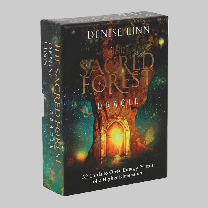Box of 'The Sacred Forest Oracle' by Denise Linn with a fantasy design on a white background.