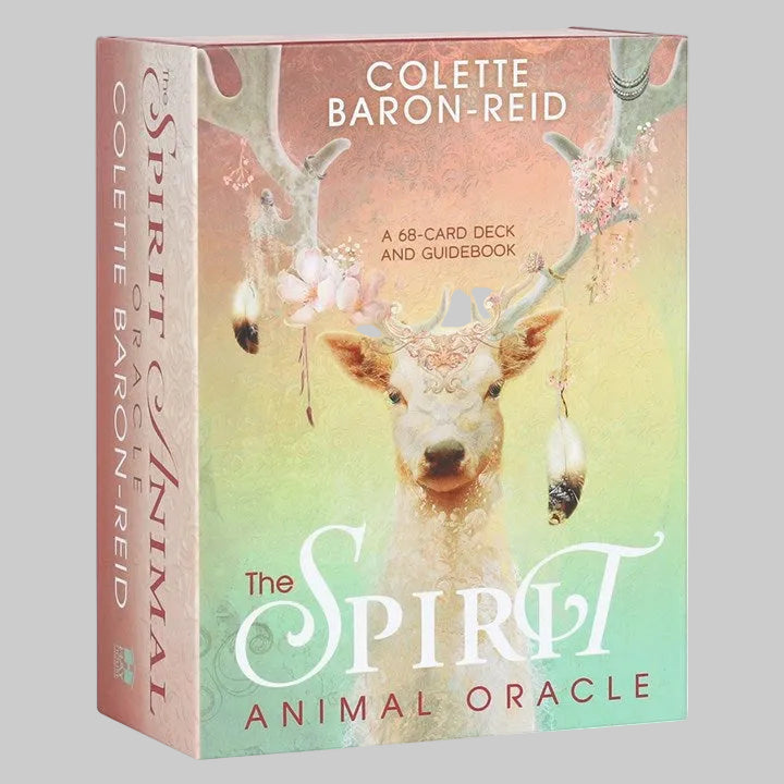 Box for 'The Spirit Animal Oracle' by Colette Baron-Reid with a deer illustration on a pastel background.