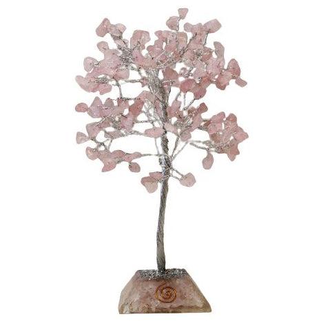 Decorative tree with pink leaves on a white background
