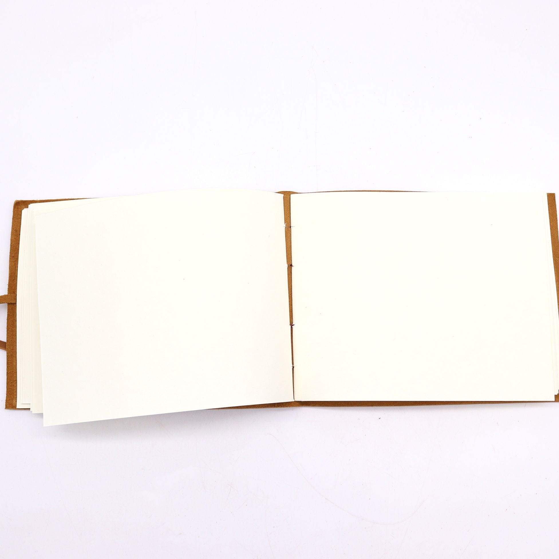 Open book with wooden edges on a white background