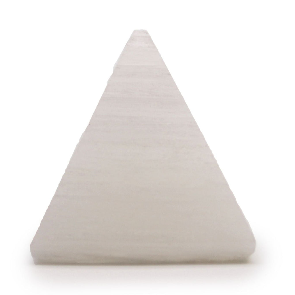 Triangular cushion in beige color on a white background