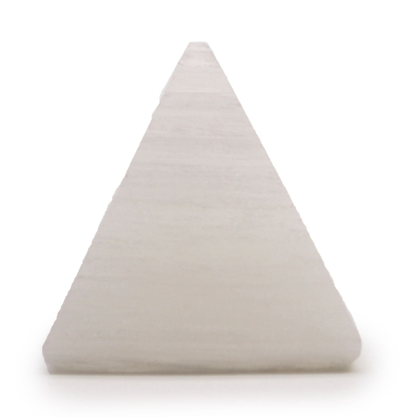 Triangular cushion in beige color on a white background