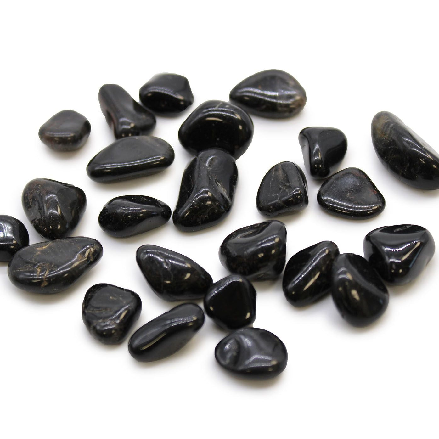 Black stones on a white background