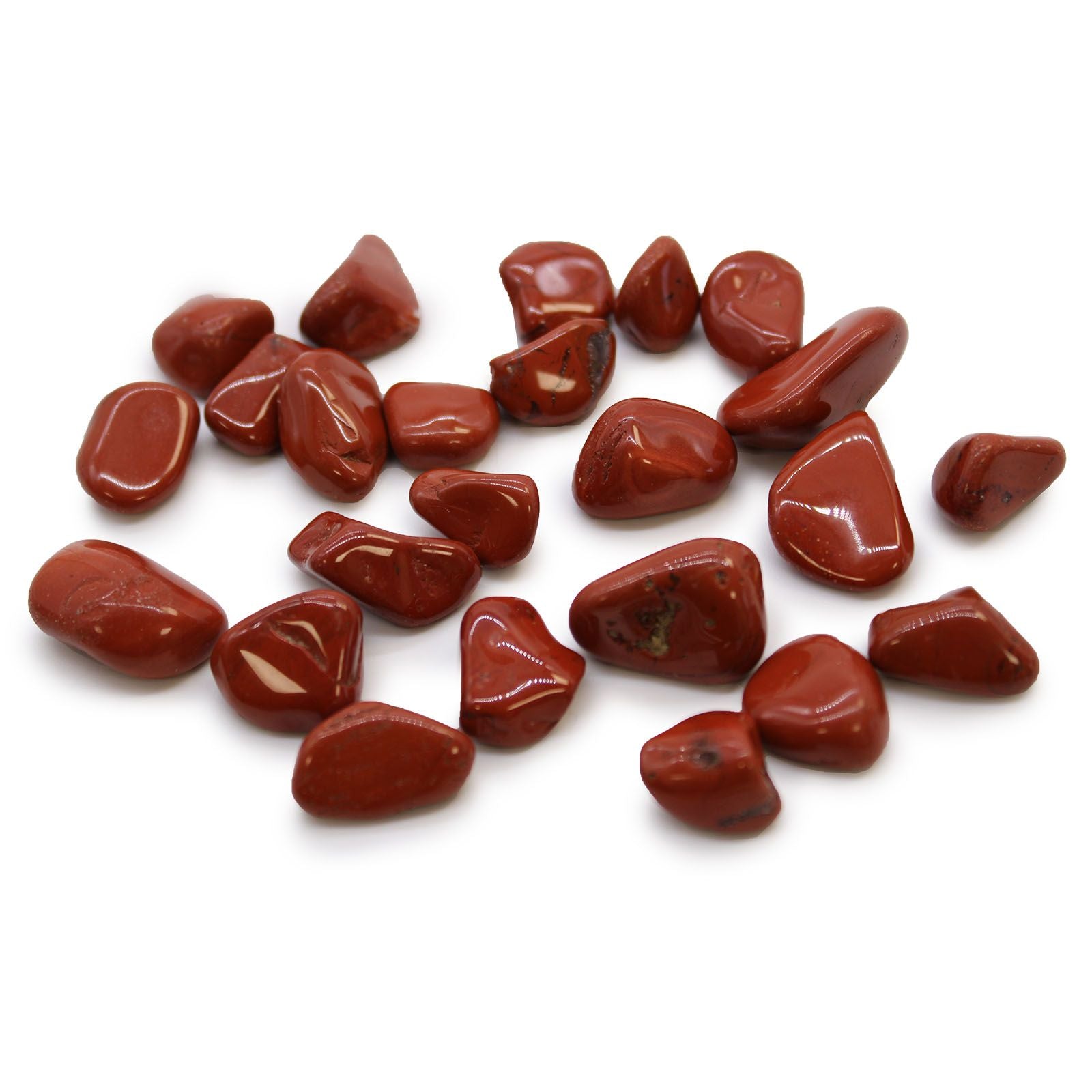 Red stones on a white background