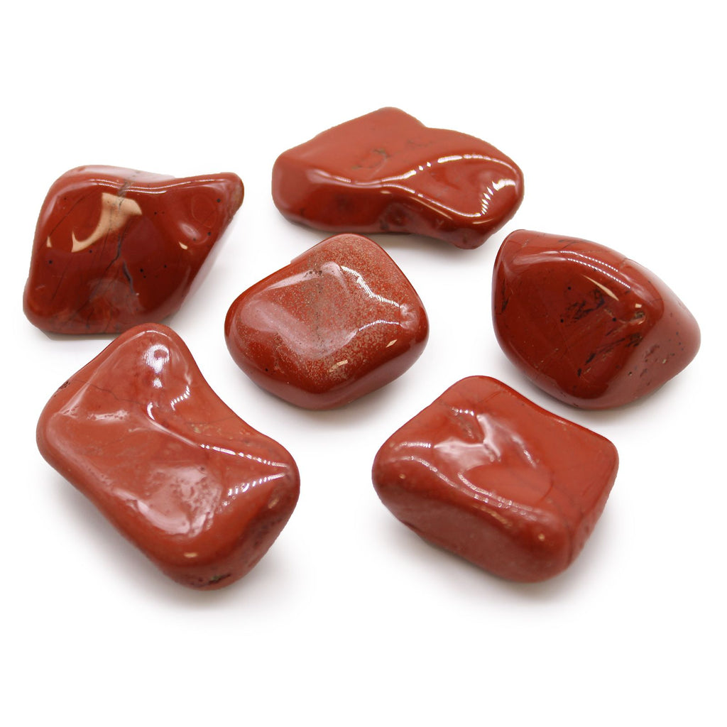 Red stones on a white background