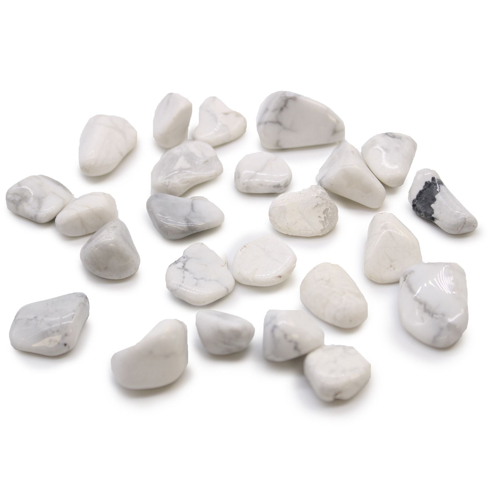 White marbled stones on a white background