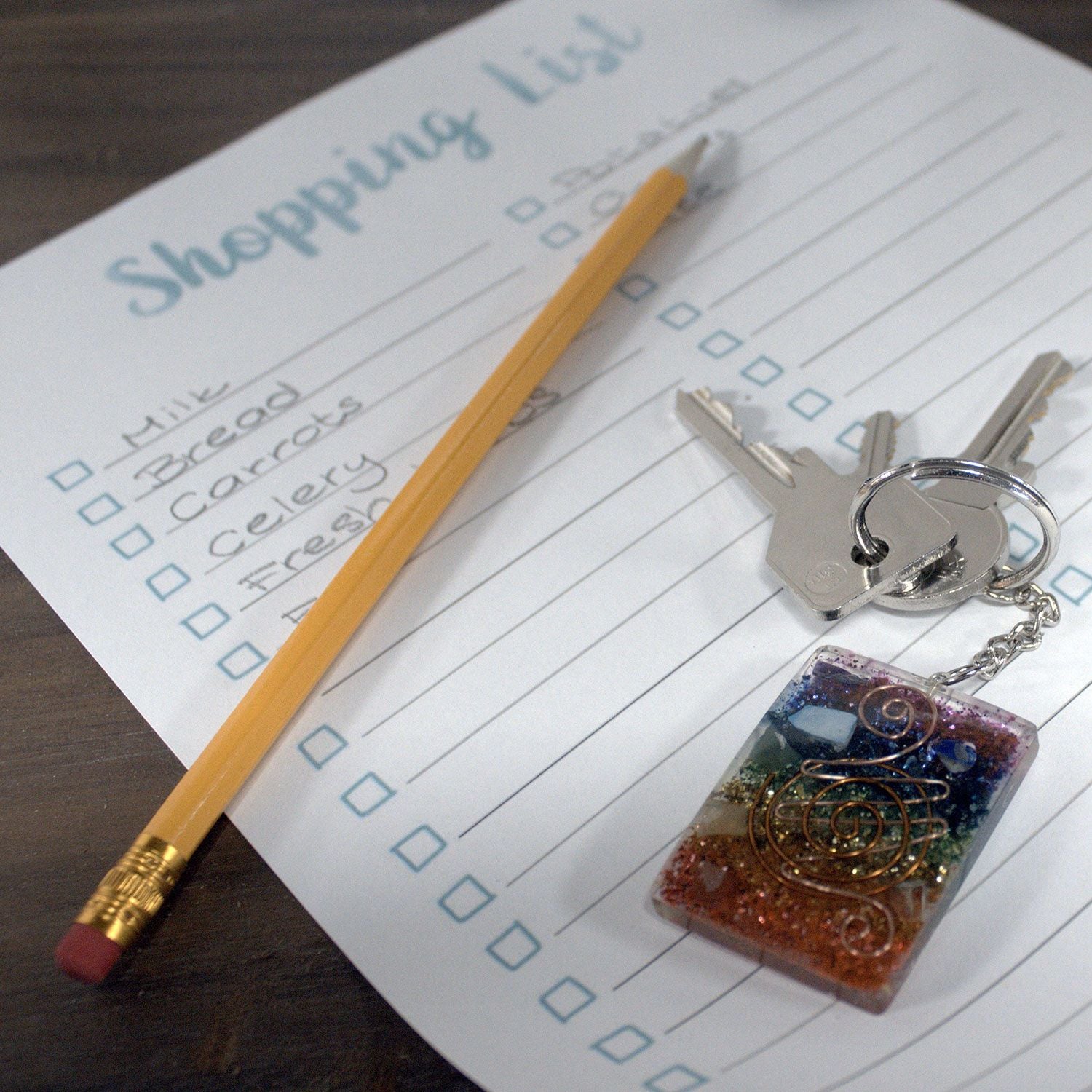 Orgonite Power Keyring - Buddha Seven Chakra