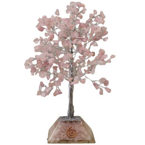 Decorative tree with pink blossoms on a white background