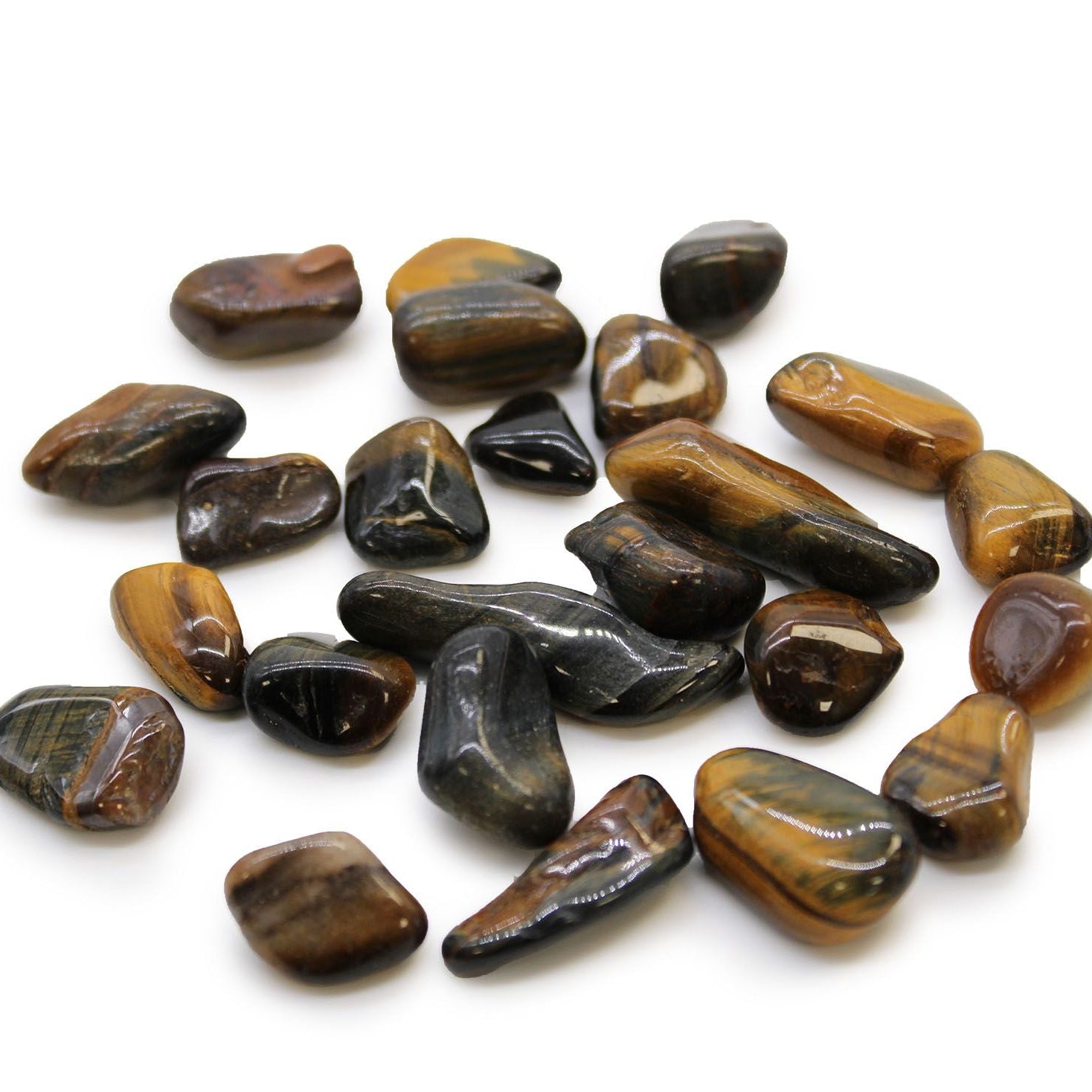 Small African Tumble Stones - Tigers Eye - Varigated